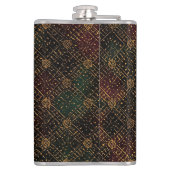 Luxury, Christmas Pattern, Gold Merry Christmas  Heupfles (Achterkant)