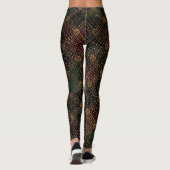 Luxury, Christmas Pattern, Gold Merry Christmas Leggings (Achterkant)