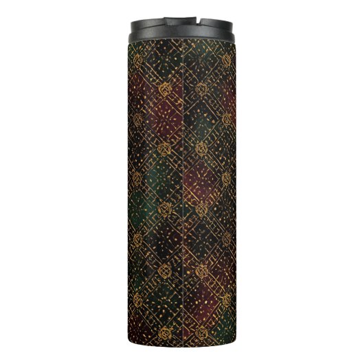 Luxury, Christmas Pattern, Gold Merry Christmas  Thermosbeker (Achterkant)