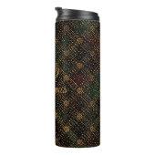 Luxury, Christmas Pattern, Gold Merry Christmas Thermosbeker (Geroteerd rechts)