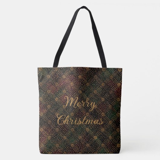 Luxury, Christmas Pattern, Gold Merry Christmas To Tote Bag (Voorkant)