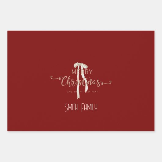 Luxury Christmas Personalized Merry Christmas Inpakpapier Vel (Voorkant)