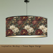 Luxury Christmas Red and Winter White Floral Tissuepapier