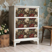 Luxury Christmas Red and Winter White Floral Tissuepapier