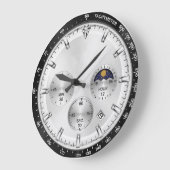  Luxury Chronograph Silver Racing Dial Grote Klok (Hoek)