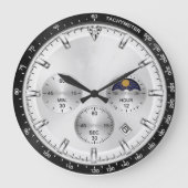  Luxury Chronograph Silver Racing Dial Grote Klok (Voorkant)