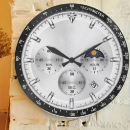 Luxury Chronograph Silver Racing Dial Grote Klok