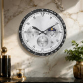  Luxury Chronograph Silver Racing Dial Grote Klok