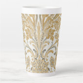 Luxury, Classic,Elegant,Gold Beige Pattern Latte Mok (Voorkant)