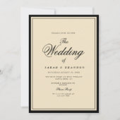 Luxury Classic Elegant Vintage Style Wedding Invit Kaart (Voorkant)