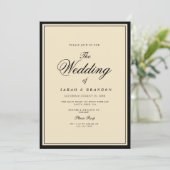 Luxury Classic Elegant Vintage Style Wedding Invit Kaart (Staand voorkant)