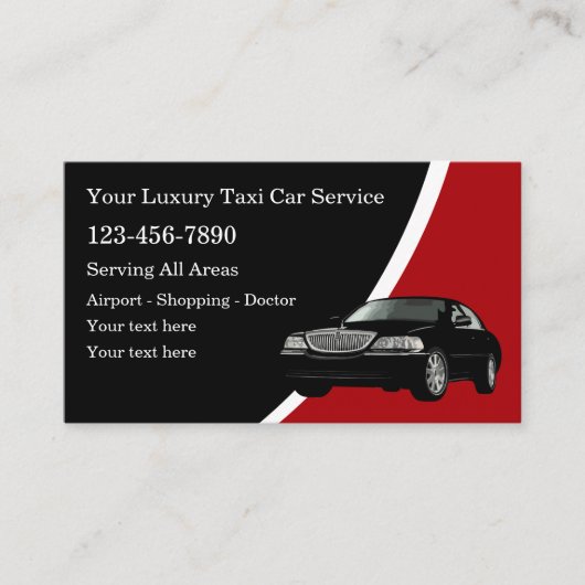 Luxury Classy Taxi Car Service Visitekaartje (Voorkant)