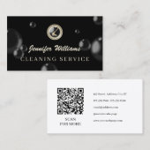 Luxury cleaning mop logo cleaner visitekaartje (Voorkant / Achterkant)