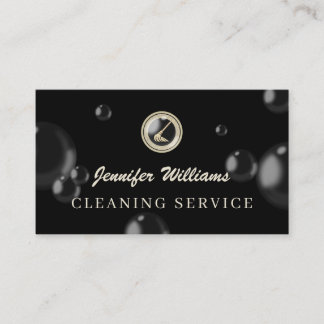 Luxury cleaning mop logo cleaner visitekaartje