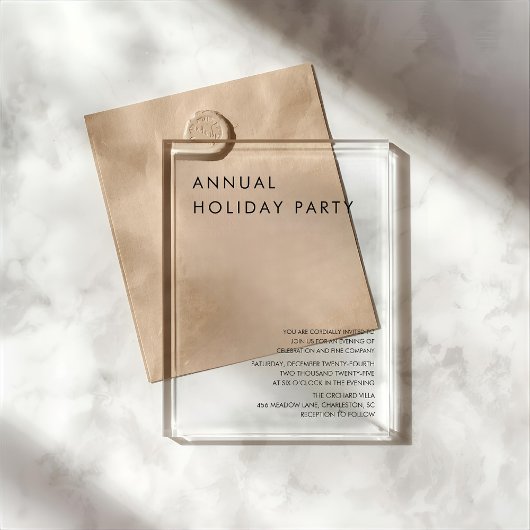 Luxury Clear Acrylic Annual Holiday Party  Acryl Uitnodigingen
