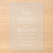 Luxury Clear Acrylic Wedding Invitation  Acryl Uitnodigingen (Voorkant)