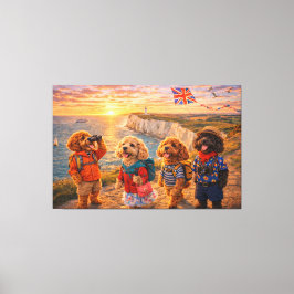 Luxury Cockapoo British Coastal Wall Art Canvas  Afdruk