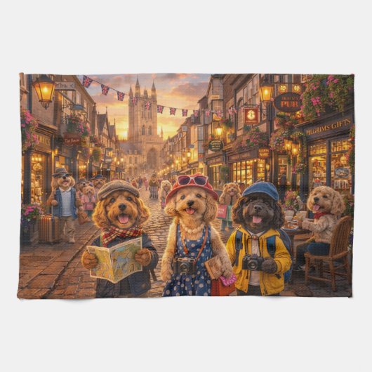 Luxury Cockapoo Canterbury kitchen Theedoek (Horizontaal)