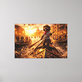 Luxury Cockapoo Venice Gondola Wall Art Canvas  Afdruk