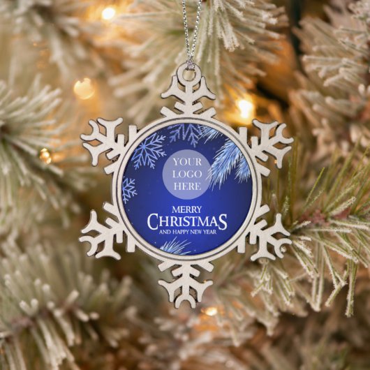 Luxury Company kerst-Logo Tin Sneeuwvlok Ornament (Boom)