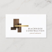 Luxury Contractor Construction Wood Logo Visitekaartje (Voorkant)