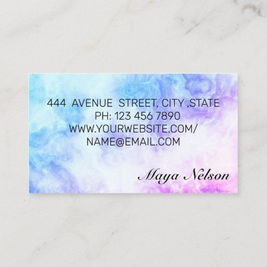 Luxury Cool Marble Visitekaartje (Achterkant)