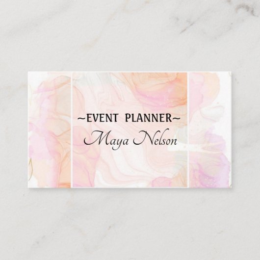 Luxury Cool Pink Marble Visitekaartje (Voorkant)