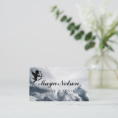 Luxury Cool Silver Cloud whit Cupid Visitekaartje (Staand voorkant)