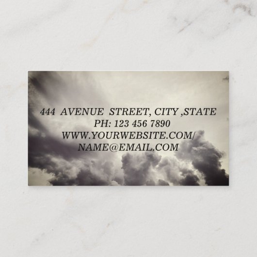 Luxury Cool Silver Cloud whit Cupid Visitekaartje (Achterkant)