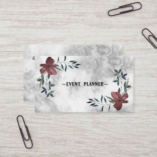 Luxury Cool Silver Marble Visitekaartje (Voorkant / Achterkant in situ)