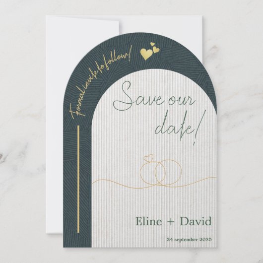Luxury Coordinated Save The Date Card  Kaart (Voorkant)