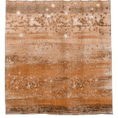 Luxury Copper Glitter Brush Strokes Douchegordijn (Voorkant)