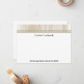 Luxury correspondence Custom Cream Silk & Pearls Notitiekaartje (Voorkant / Achterkant in situ)