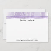 Luxury correspondence Custom Purple Silk & Pearls Notitiekaartje (Voorkant)