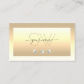 Luxury Cream Beige Ombre Sparkle Diamonds Initiale Visitekaartje (Voorkant)