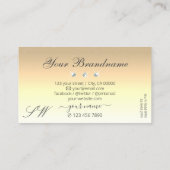 Luxury Cream Beige Ombre Sparkle Diamonds Monogram Visitekaartje (Achterkant)