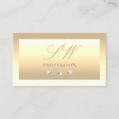 Luxury Cream Beige Ombre Sparkle Diamonds Monogram Visitekaartje (Voorkant)