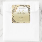 Luxury Cream Gold Floral Product Labels Monogram (Tas)
