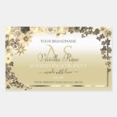 Luxury Cream Gold Floral Product Labels Monogram (Voorkant)