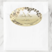 Luxury Cream Gold Floral Product Labels Monogram (Tas)