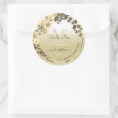 Luxury Cream Gold Floral Product Labels Monogram (Tas)