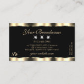 Luxury Cream Golden Black Sparkle Jewels Initialen Visitekaartje (Achterkant)