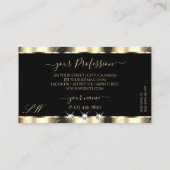 Luxury Cream Golden Black Sparkle Jewels Monogram Visitekaartje (Achterkant)