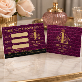 Luxury Crocodile Leather Appointment Card Visitekaartje