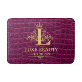 Luxury Crocodile Leather Monogram Gold Initial Badmat (Voorkant)