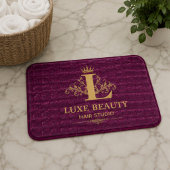 Luxury Crocodile Leather Monogram Gold Initial Badmat