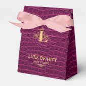 Luxury Crocodile Leather Monogram Gold Initial Bedankdoosjes (Voorkant Zijde)