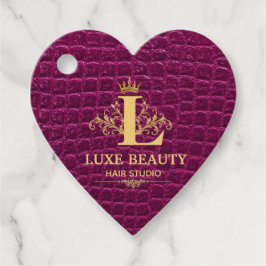 Luxury Crocodile Leather Monogram Gold Initial Bedankjes Labels