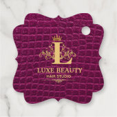 Luxury Crocodile Leather Monogram Gold Initial Bedankjes Labels (Achterkant)
