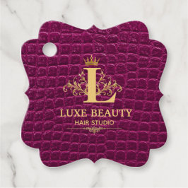Luxury Crocodile Leather Monogram Gold Initial Bedankjes Labels